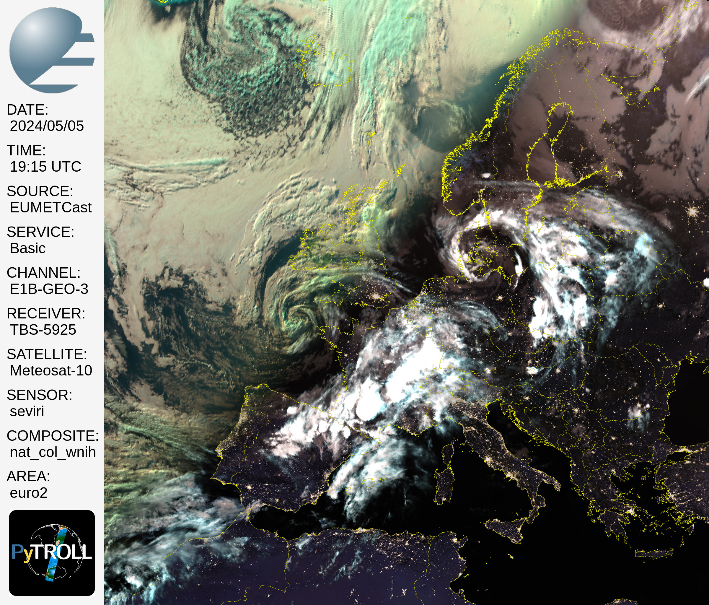 Natural Color & IR Night - Europe - Meteosat 10 ( MSG-4 )